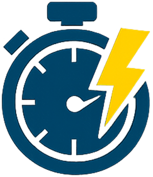 Stopwatch icon representing responsive scheduling and fast service coordination